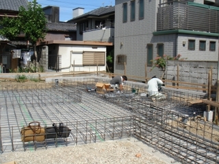 鉄筋工事 つながる家 岐阜の設計事務所 スペースワイドスタジオ
