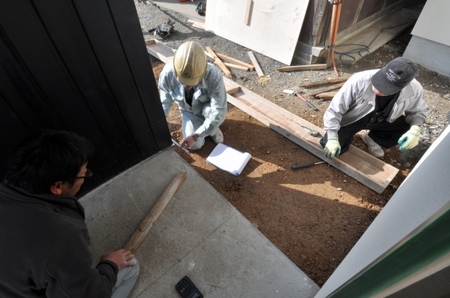 玄関石張り 岐阜の建築設計事務所 スペースワイドスタジオ