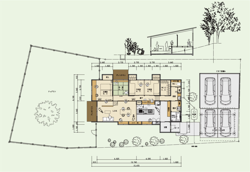 岐阜の設計事務所スペースワイドスタジオではファーストプランを無料でご提案しています。ファーストプランの実例画像